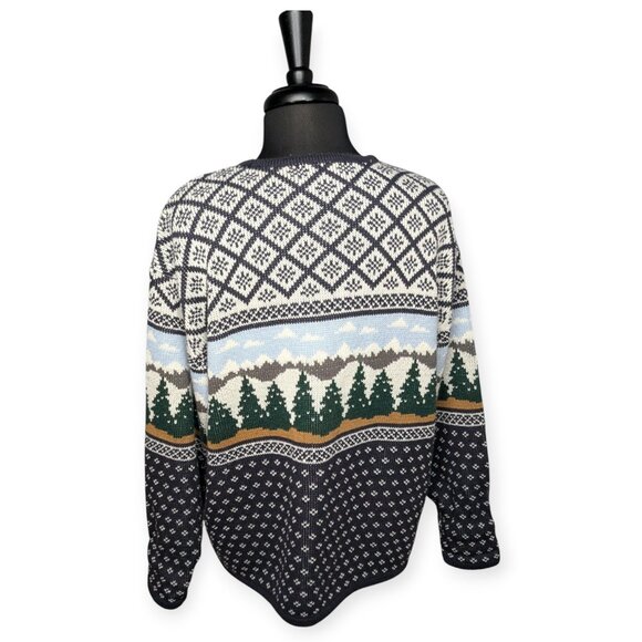 Croft & Barrow Knit Button Front Winter Scene Forrest Cardigan Size XL - Picture 8 of 14